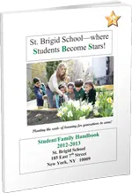 Paperback book printed by Lightning Press and perfect bound - St Brigid School Student Family Handbook